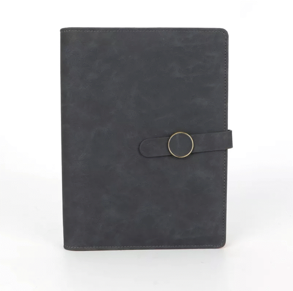Black Lined Leather Journal Notebook